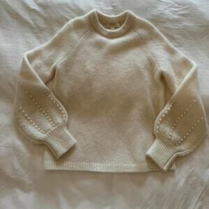 Sezane cream pearl sweater
